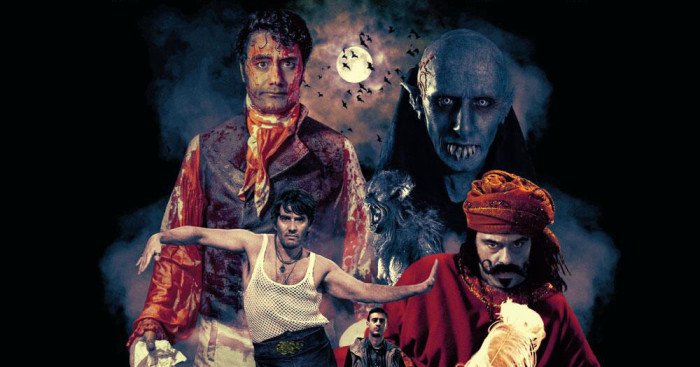 Poster de What We Do in the Shadows avec la tagline "Some interviews with some vampires"