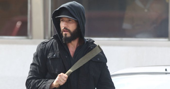 Photo de tournage avec Jon Bernthal (The Punisher) à New-York