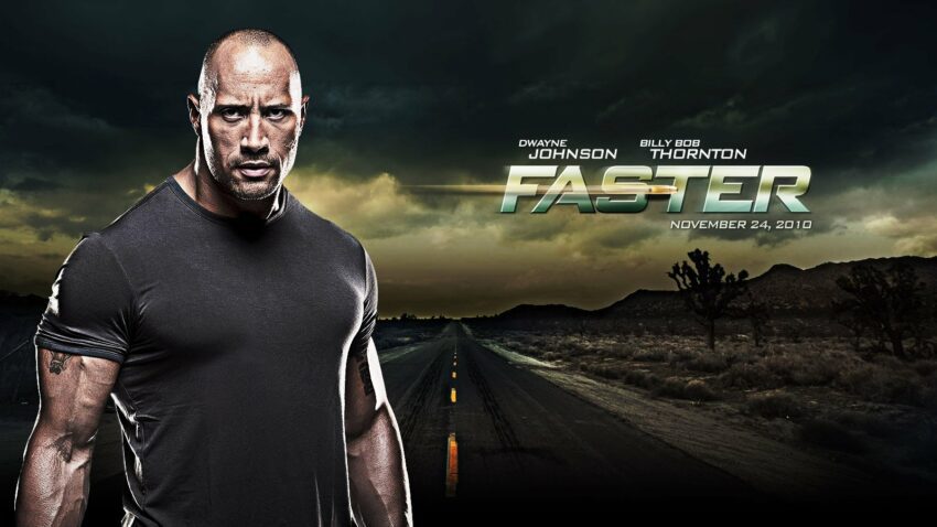 Bannière du film Faster réalisé par George Tillman Jr. avec Dwayne Johnson et Billy Bob Thornton