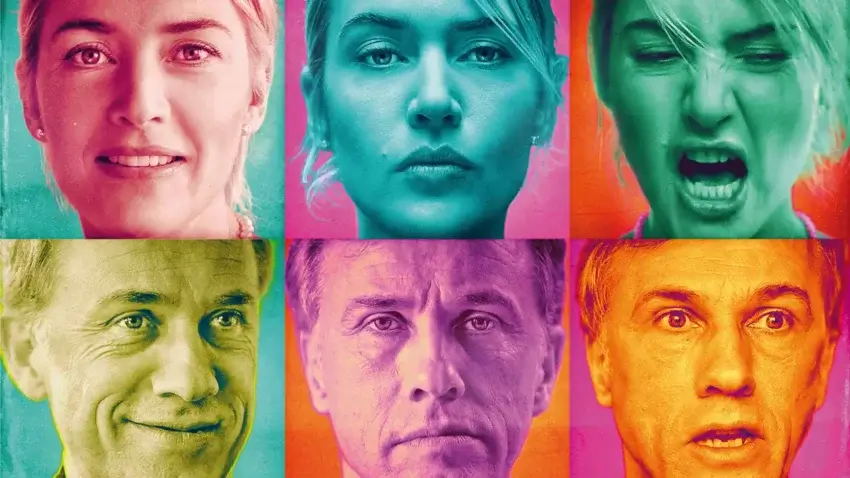 Bannière du film Carnage avec Jodie Foster, Kate Winslet, Christoph Waltz et John C. Reilly.