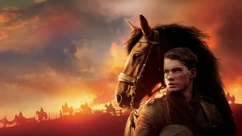 Bannière du film Cheval de Guerre réalisé par Steven Spielberg avec Jeremy Irvine.