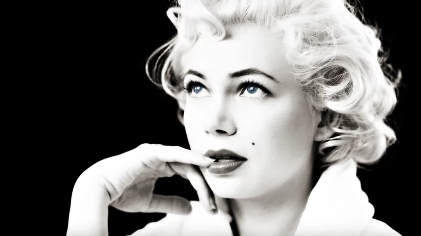 Bannière du film My week with Marilyn avec Michelle Williams.