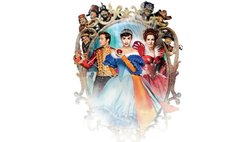 Bannière du film Blanche Neige (Mirror Mirror) réalisé par Tarsem Singh avec Julia Roberts, Lily Collins et Armie Hammer.
