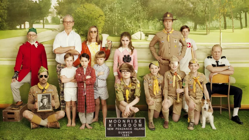 Bannière du film Moonrise Kingdom réalisé par Wes Anderson.