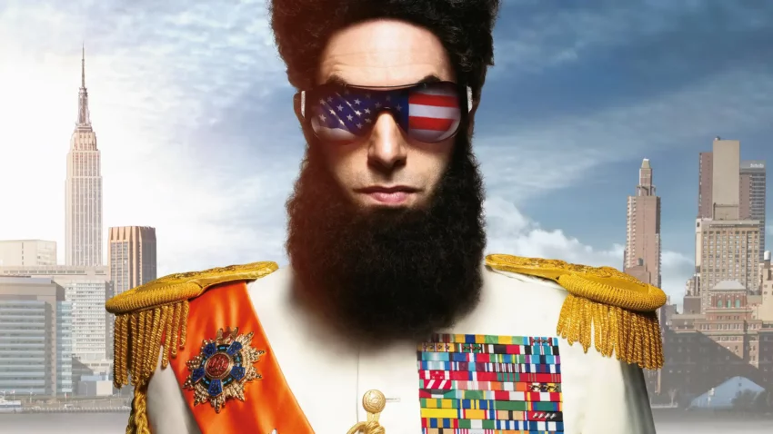 Bannière du film The Dictactor réalisé par Larry Charles avec Sacha Baron Cohen.