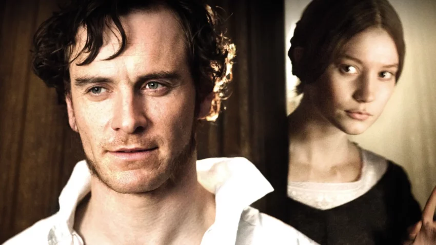 Bannière du film Jane Eyre réalisé par Cary Fukunaga avec Mia Wasikowska et Michael Fassbender.