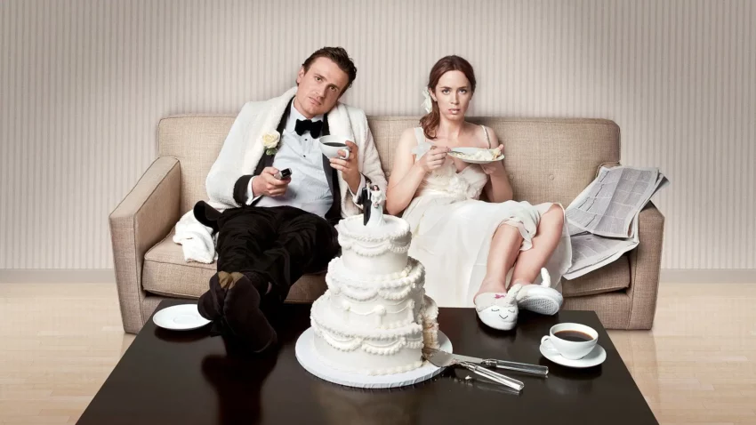 Bannière du film 5 ans de Réflexion réalisé par Nicholas Stoller avec Jason Segel et Emily Blunt.