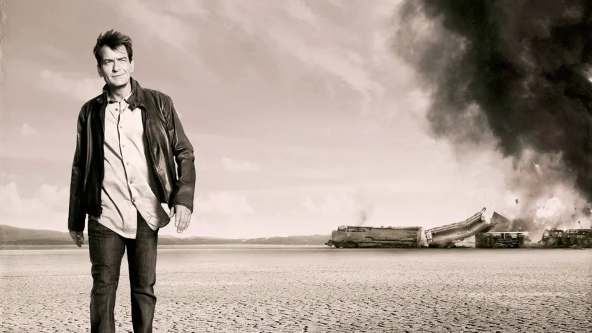 Bannière de la première saison de la série Anger Management avec Charlie Sheen.