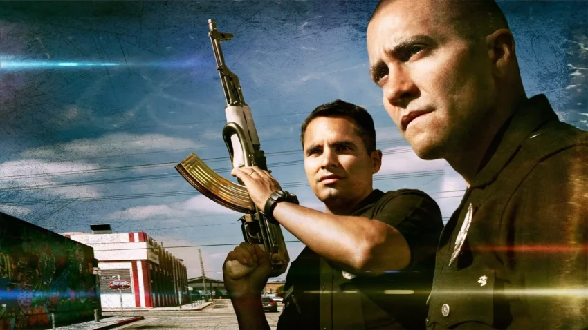Bannière du film End of Watch avec Jake Gyllenhaal et Michael Peña.