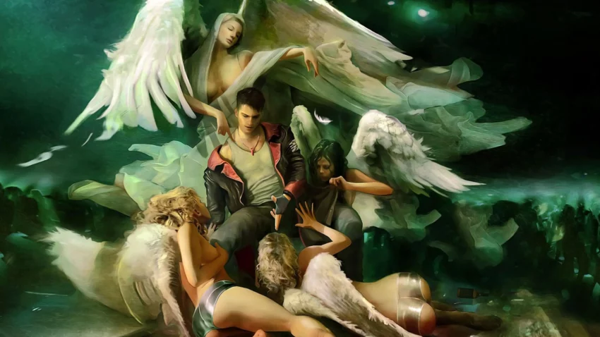 Artwork de DmC Devil May Cry avec Dante et les Anges.
