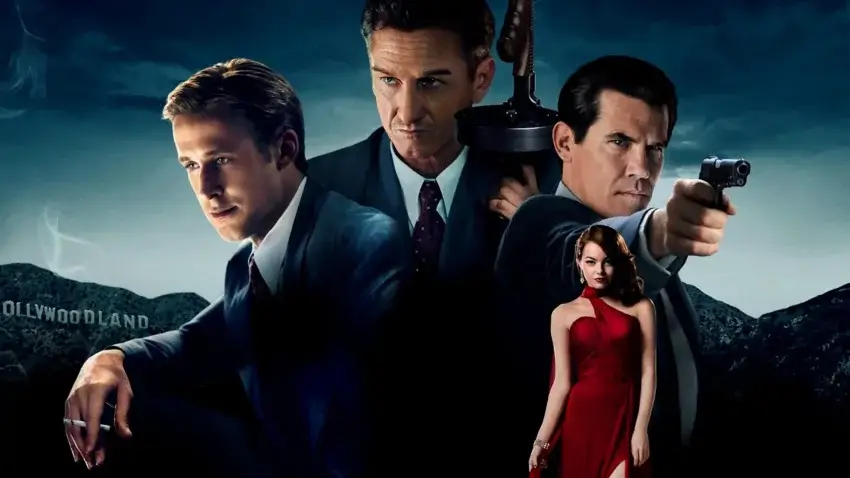 Bannière du film Gangster Squad réalisé par Ruben Fleischer avec Josh Brolin, Ryan Gosling, Sean Penn et Emma Stone.