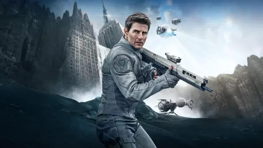 Bannière du film Oblivion de Joseph Kosinski avec Tom Cruise.