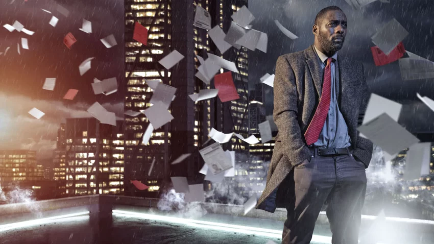 Bannière de la série Luther créée par Neil Cross avec Idris Elba.