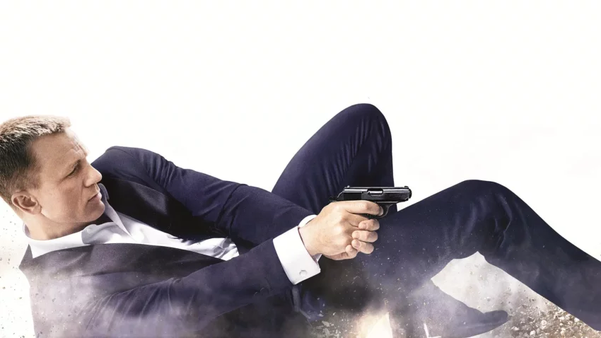 Bannière du film Skyfall avec Daniel Craig.