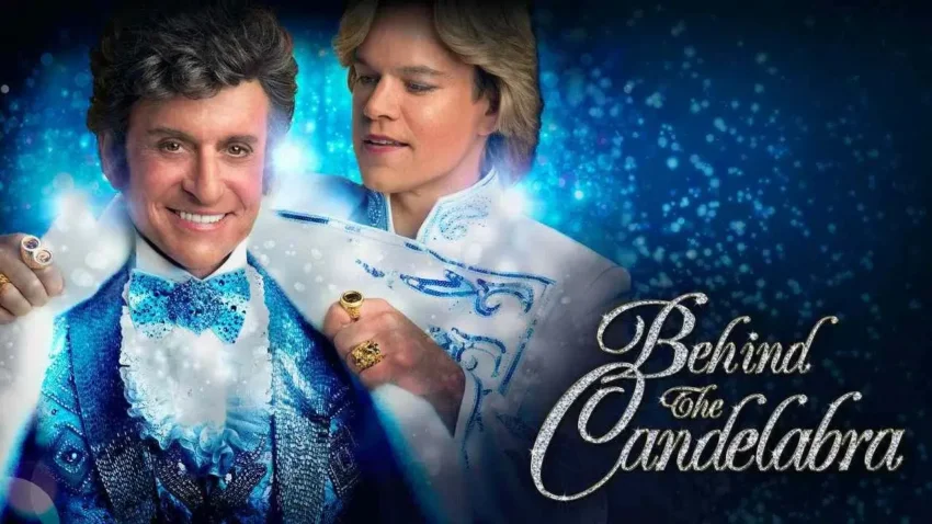 Bannière du film Ma vie avec Liberace réalisé par Steven Soderbergh avec Michael Douglas et Matt Damon.