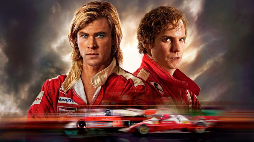 Bannière du film Rush de Ron Howard avec Chris Hemsworth et Daniel Brühl