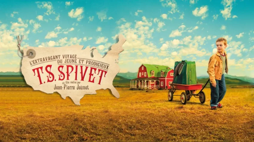 Bannière du film L’Extravagant voyage du jeune et prodigieux T.S. Spivet réalisé par Jean-Pierre Jeunet avec Kyle Catlett.