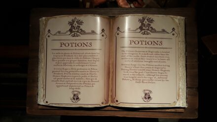 Photo d'un manuel de Potions d'Harry Potter : L'exposition à la Cité du cinéma