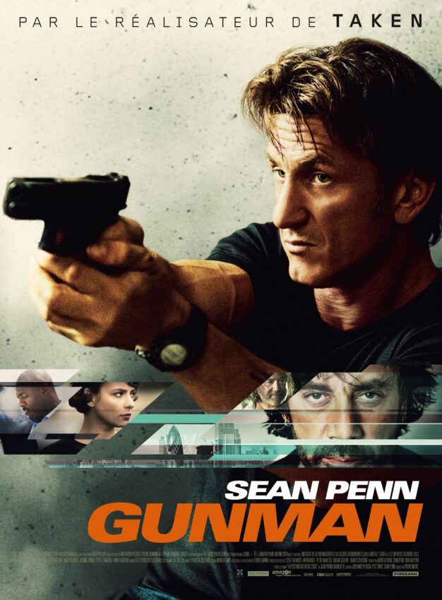 Affiche française du film Gunman réalisé par Pierre Morel avec Sean Penn