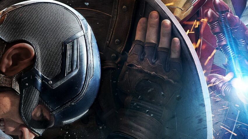 Poster de Captain America: Civil War réalisé avec Captain America face à Iron Man