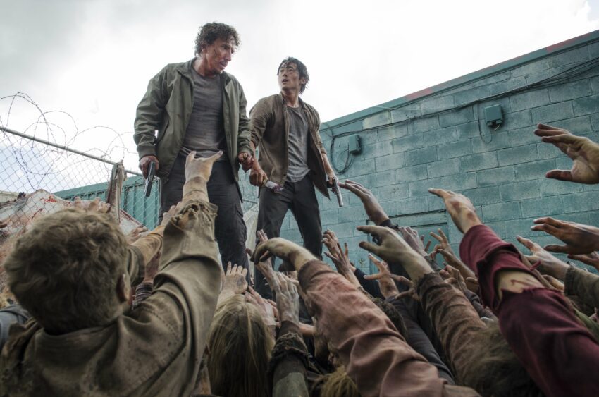 Photo de la saison 6 de The Walking Dead avec Glenn et Nicholas
