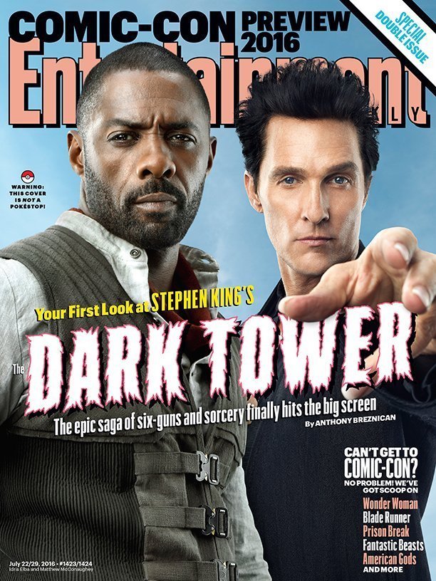 Couverture EW avec La Tour Sombre (Idris Elba et Matthew McConaughey)