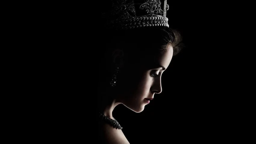 Bannière de la première saison de la série Netflix, The Crown.