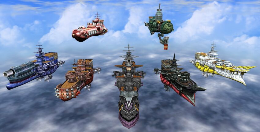 Image des vaisseaux volants dans le jeu vidéo Skies of Arcadia Legends