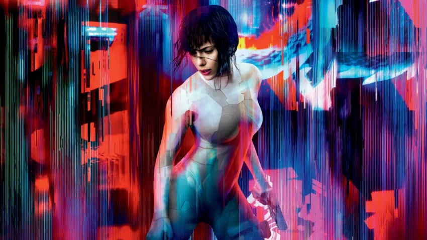 Bannière du film Ghost in the Shell avec Scarlett Johansson.