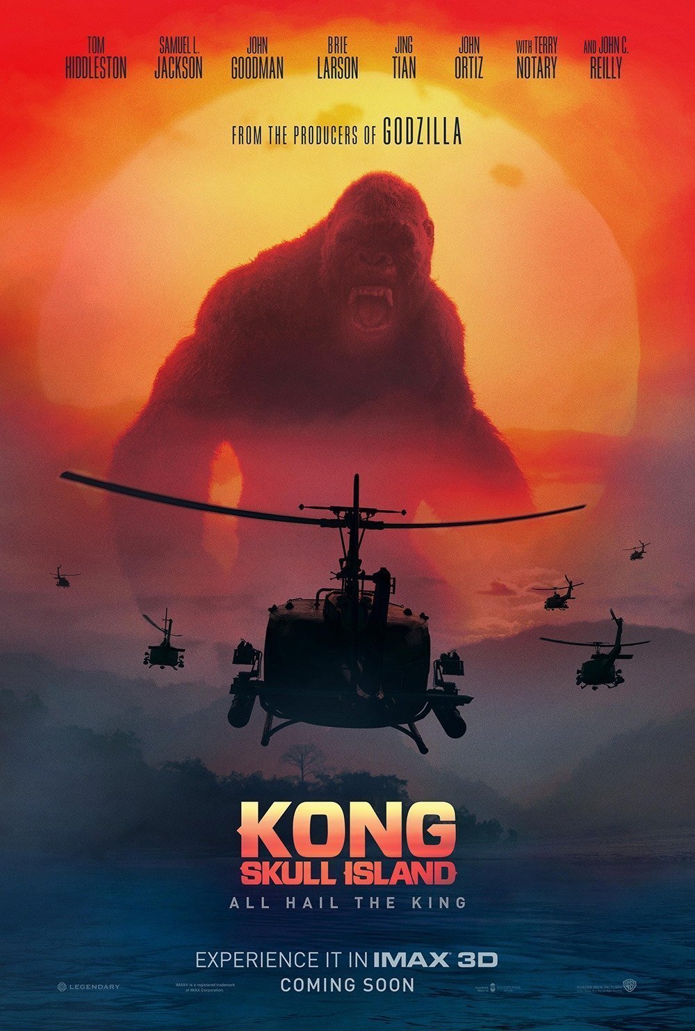 Poster Kong Skull Island (King Kong face à des hélicoptères)