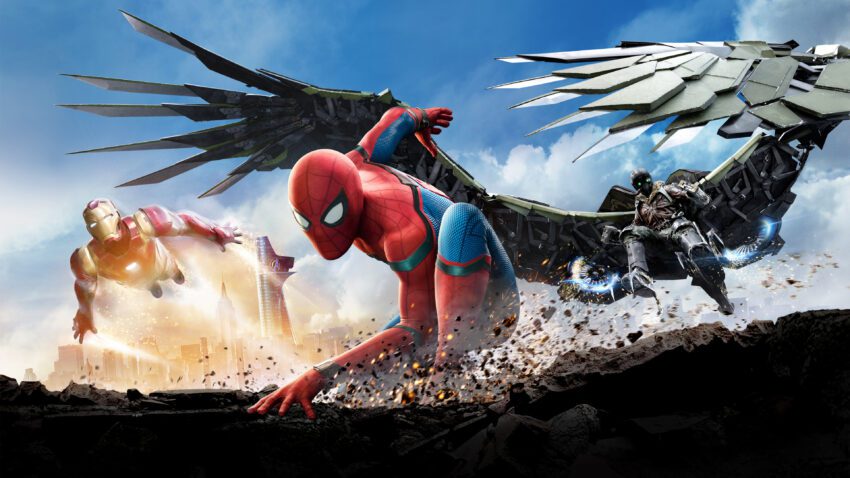 Bannière de Spider-Man: Homecoming avec Iron Man et le Vautour