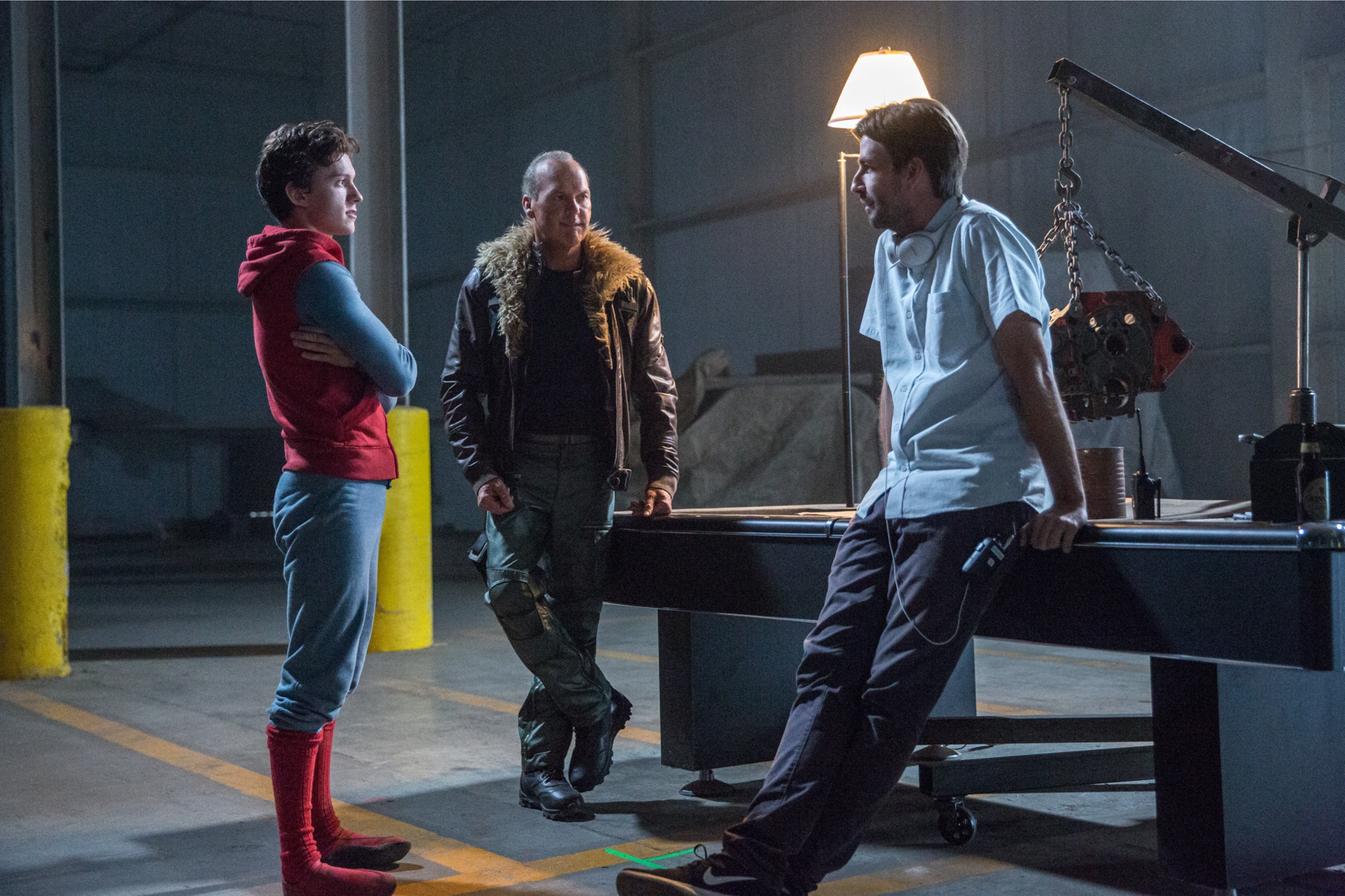 Photo SpiderMan (Tournage Tom Holland, Michael Keaton et Jon Watts)