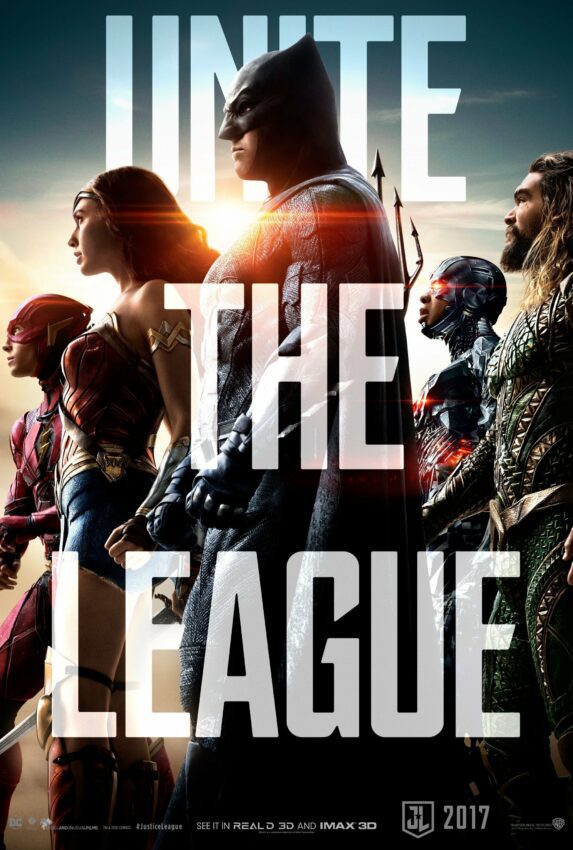 Poster du film Justice League avec la tagline "Unite The League"