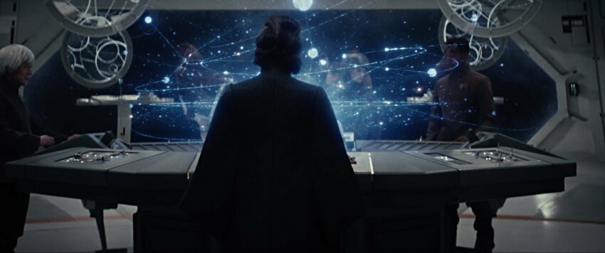 Photo du film Star Wars: Les Derniers Jedi avec la silhouette de Leia