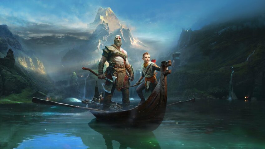 Image du jeu vidéo God of War (2018) avec Kratos et Atreus
