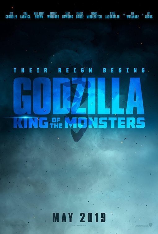 Poster teaser du film Godzilla: King of the Monsters réalisé par Michael Dougherty d’après un scénario de Max Borenstein, Michael Dougherty et Zach Shields
