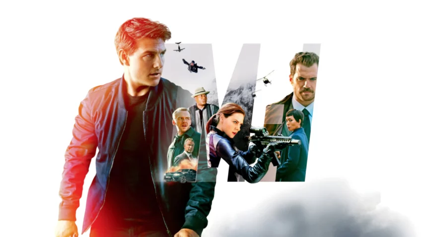 Bannière du film Mission: Impossible – Fallout réalisé par Christopher McQuarrie avec Tom Cruise, Henry Cavill, Ving Rhames, Simon Pegg, Rebecca Ferguson, Sean Harris, Angela Bassett, Vanessa Kirby, Michelle Monaghan.