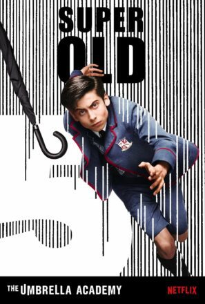 Poster de la série Netflix, Umbrella Academy, avec numéro 5 (Super Old)