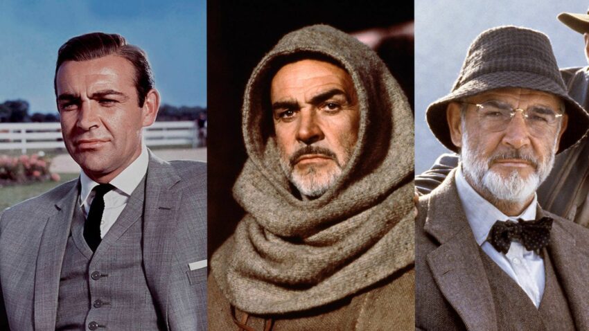 Photo de l'acteur Sean Connery en trois rôles cultes