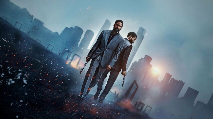 Bannière du film Tenet écrit et réalisé par Christopher Nolan avec John David Washington