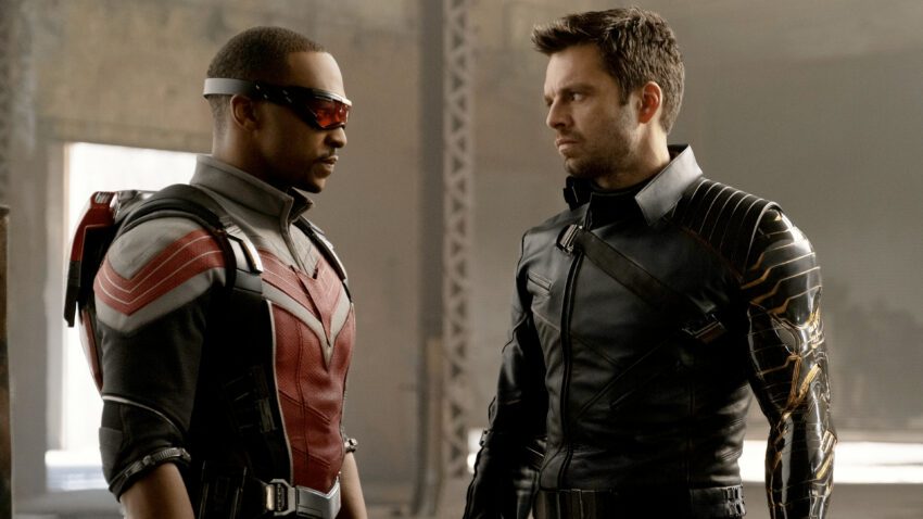 Photo du deuxième épisode de la série Marvel Studios, Falcon et le Soldat de l’Hiver, créée par Malcolm Spellman avec Anthony Mackie et Sebastian Stan