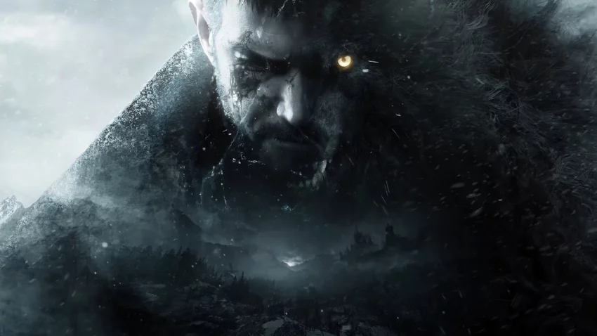 Bannière du jeu vidéo Resident Evil Village développé et édité par Capcom.