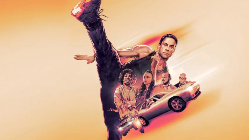 Bannière du film Le dernier mercenaire réalisé par David Charhon avec Jean-Claude Van Damme, Alban Ivanov, Éric Judor, Patrick Timsit, Miou-Miou, Assa Sylla.