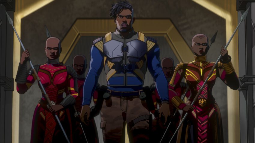 Photo de l'épisode 6 de la série Marvel Studios pour Disney+, What If...?, avec Killmonger