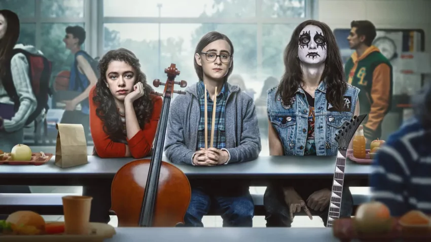Bannière du film Metal Lords réalisé par Peter Sollett avec Jaeden Martell, Adrian Greensmith et Isis Hainsworth.
