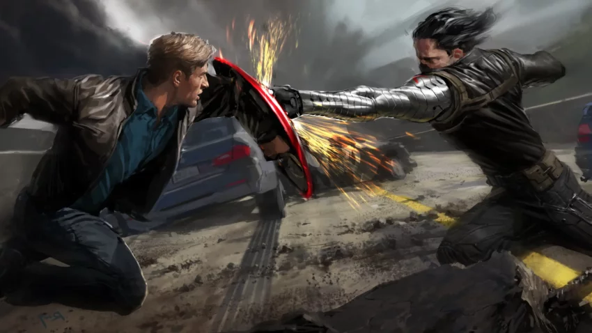 Concept art du film Captain America : Le Soldat de l’hiver réalisé par Anthony Russo et Joe Russo avec Chris Evans et Sebastian Stan.