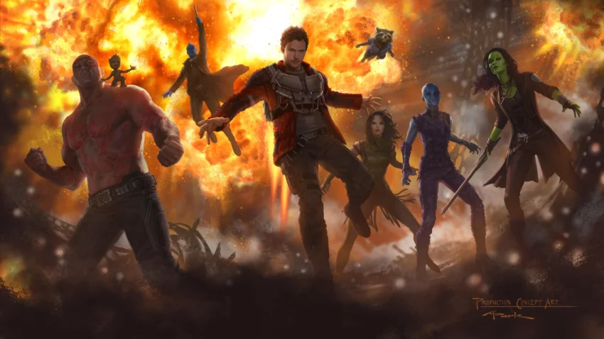 Concept art d'Andy Park pour le film Les Gardiens de la Galaxie Vol. 2 écrit et réalisé par James Gunn.