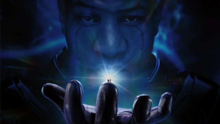 Bannière du film Ant-Man et la Guêpe : Quantumania avec Jonathan Majors.