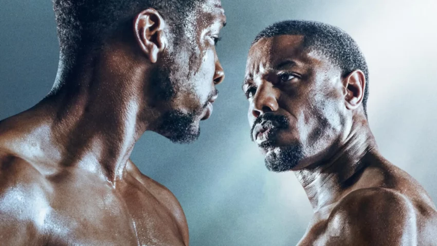 Bannière du film Creed III avec Michael B. Jordan et Jonathan Majors.
