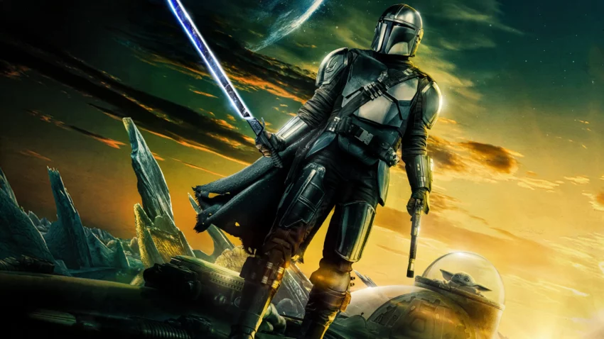Bannière de la saison 3 de la série The Mandalorian.